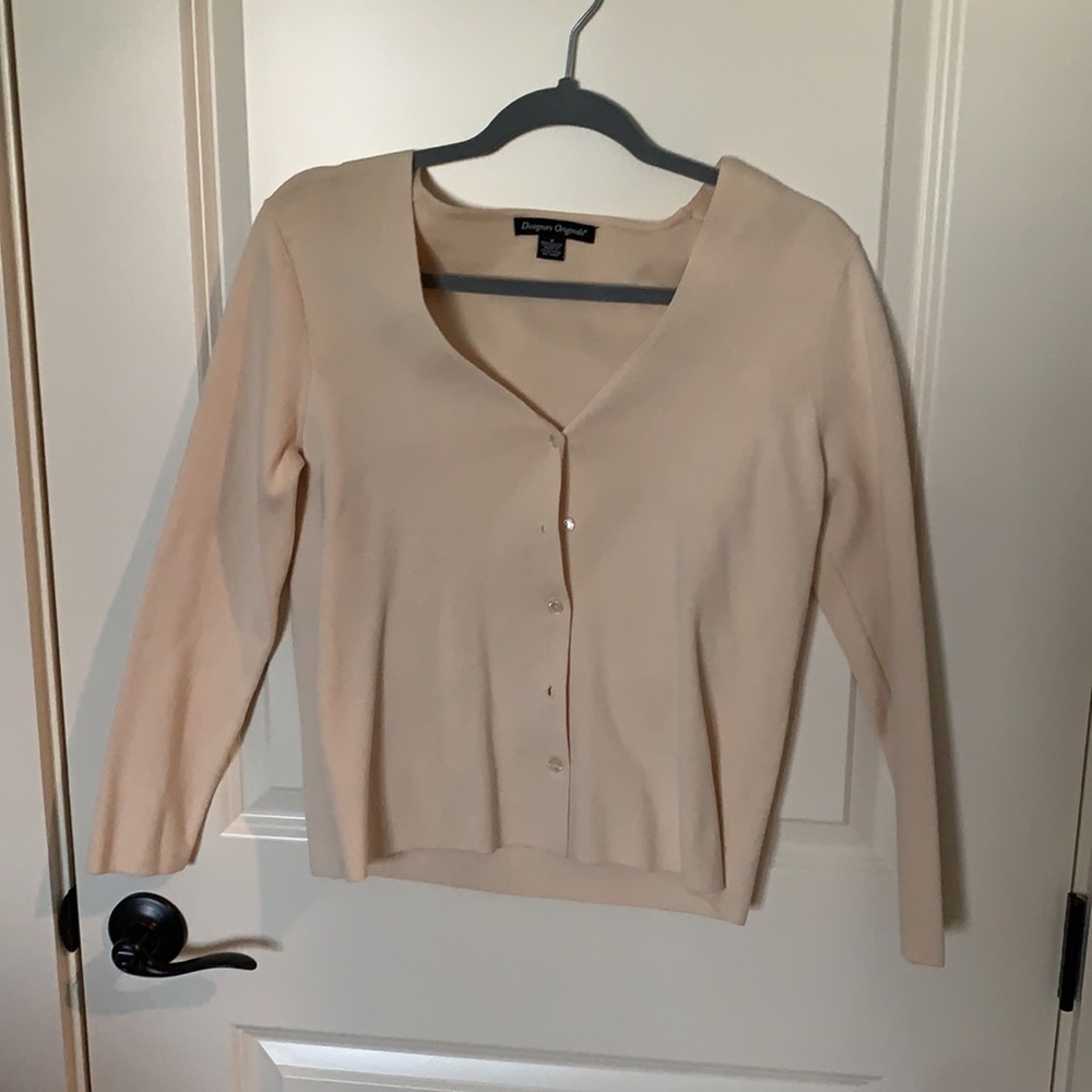 Cream 3/4 sleeve Cardigan